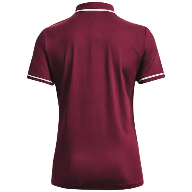 Under Armour Women's Maroon/White Team Tipped Polo