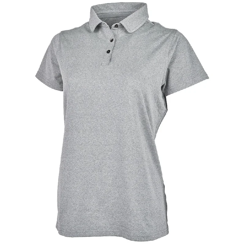 Charles River Women's Light Grey Heathered Eco-Logic Stretch Polo