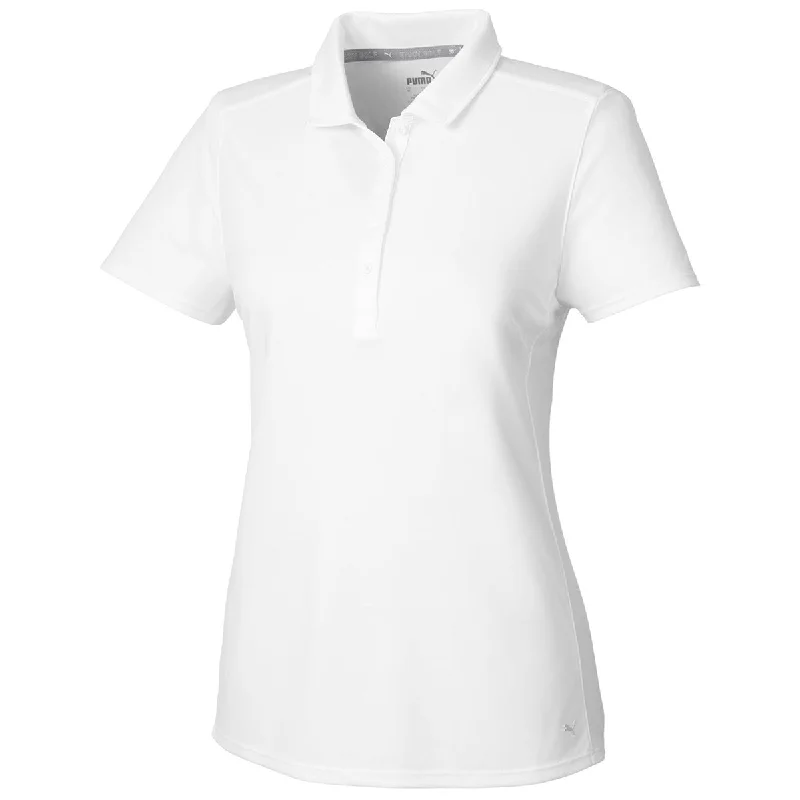 Puma Golf Women's Bright White Gamer Golf Polo