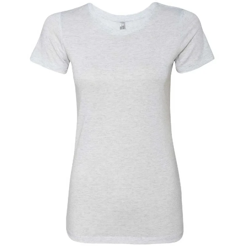 Next Level Women's Heather White Triblend Crew