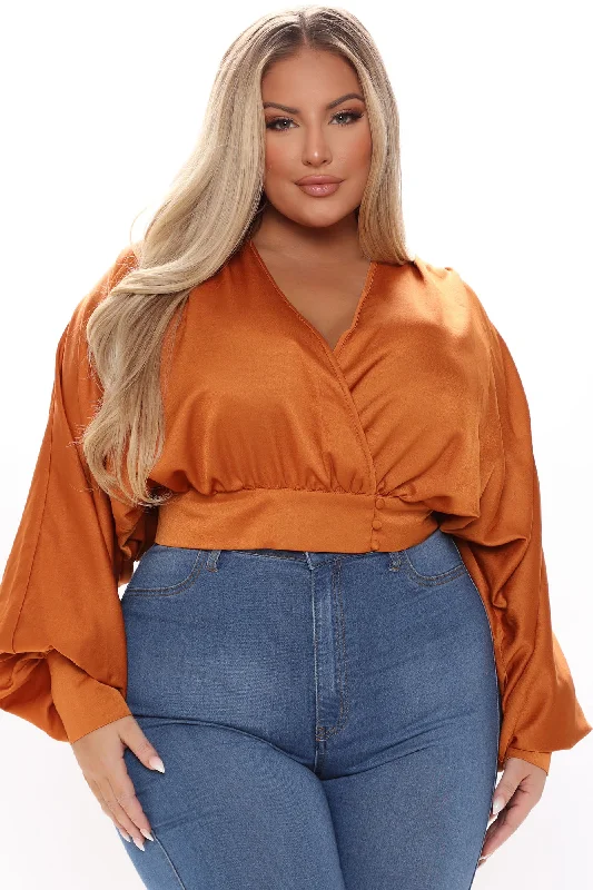 Alyssa Surplice Top - Rust