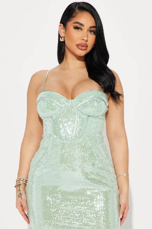 Ariella Sequin Maxi Dress - Mint