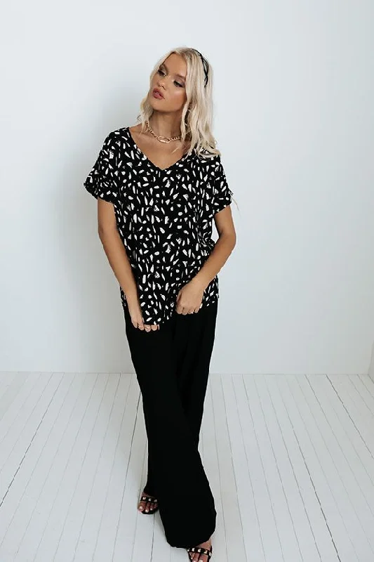 cozy black short sleeve blouse