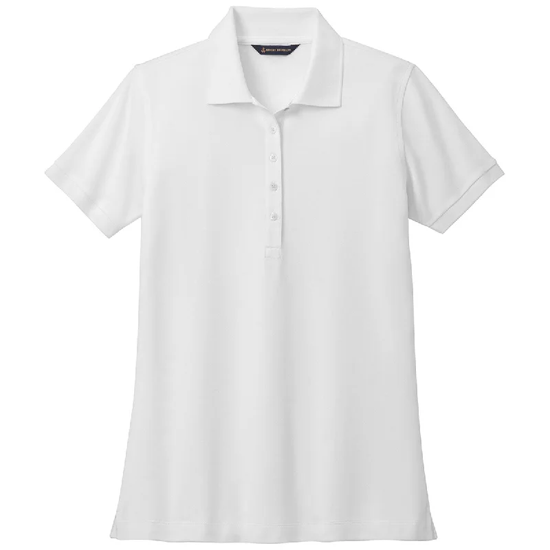 Brooks Brothers Women's White Pima Cotton Pique Polo