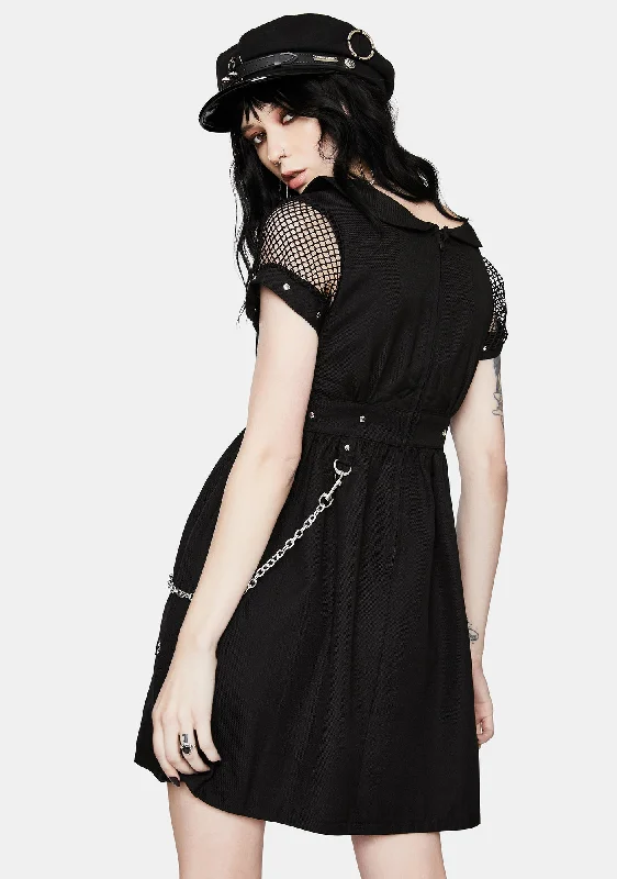 Black Chain Strap Mini Dress