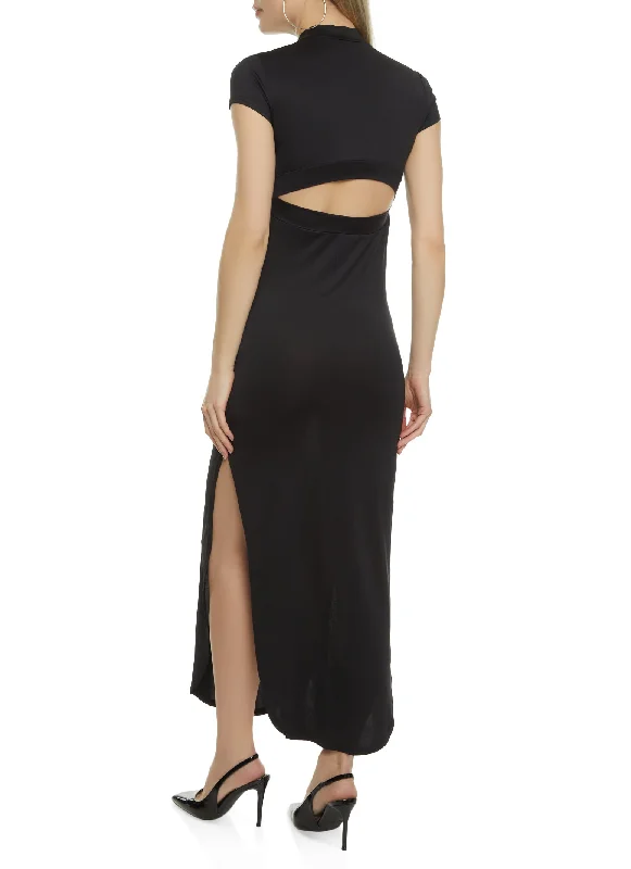 Keyhole Back T Shirt Maxi Dress