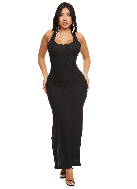 Ribbed Racerback Tank Maxi Dress