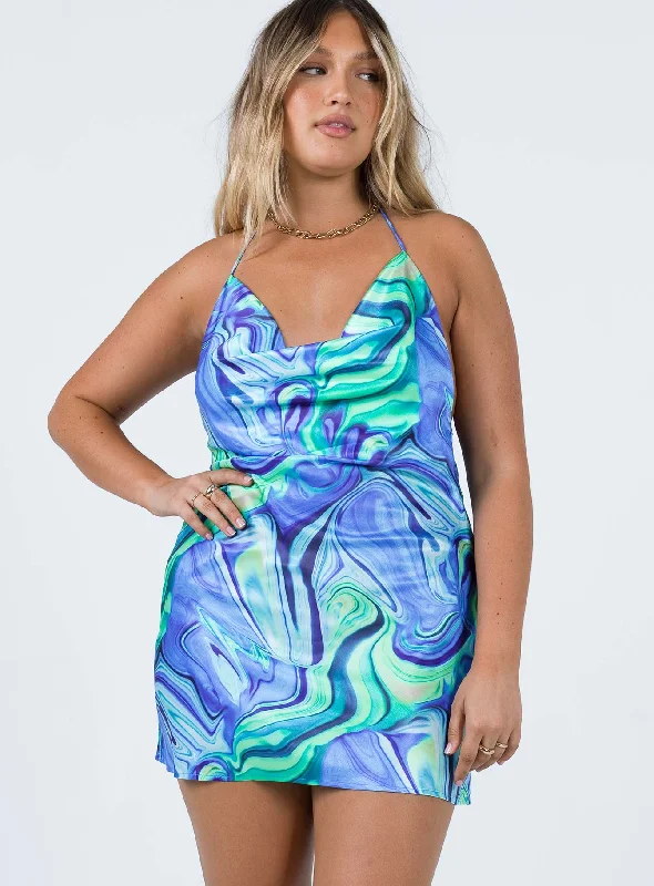 Casper Mini Dress Blue / Green