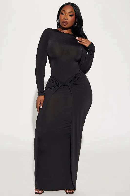 Catarina Slick Maxi Dress - Black