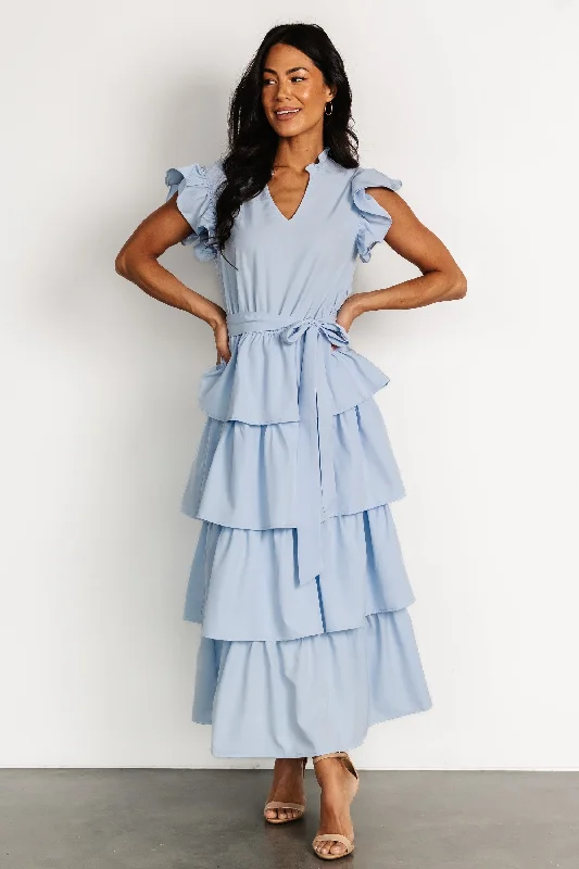 Chrysanthi Tiered Dress | Light Blue