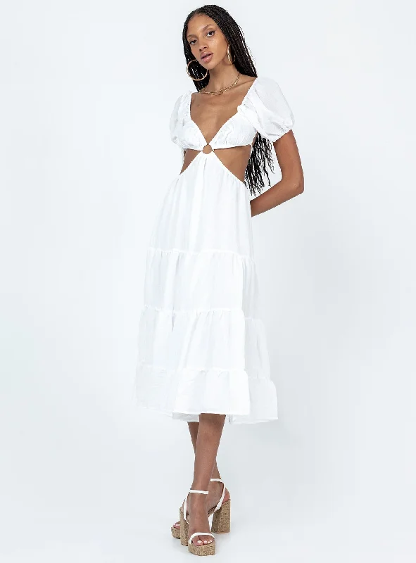 Danica Midi Dress White