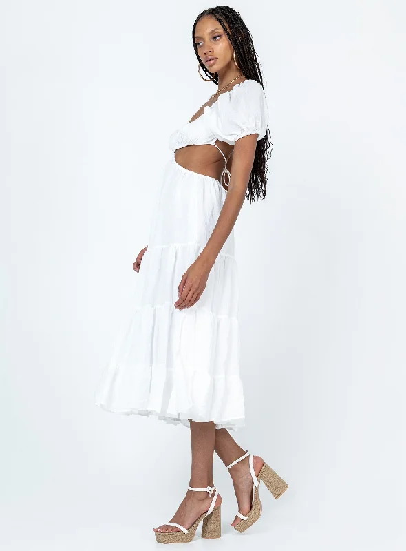 Danica Midi Dress White