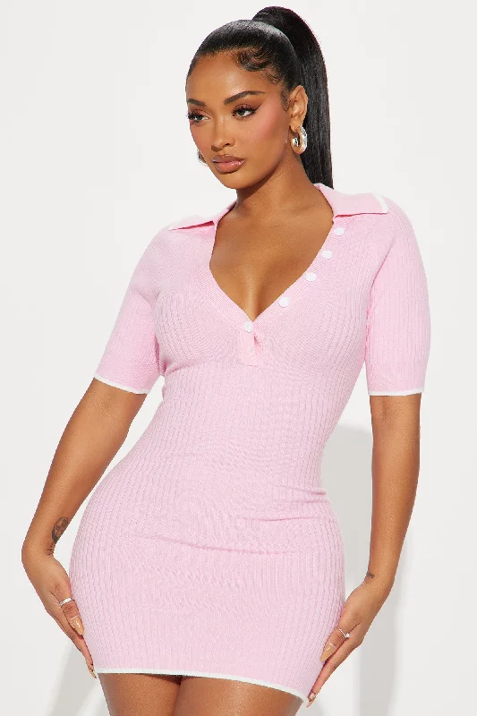 Elle Polo Mini  Dress - Pink