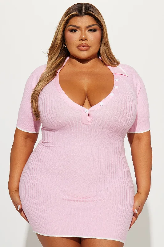 Elle Polo Mini  Dress - Pink