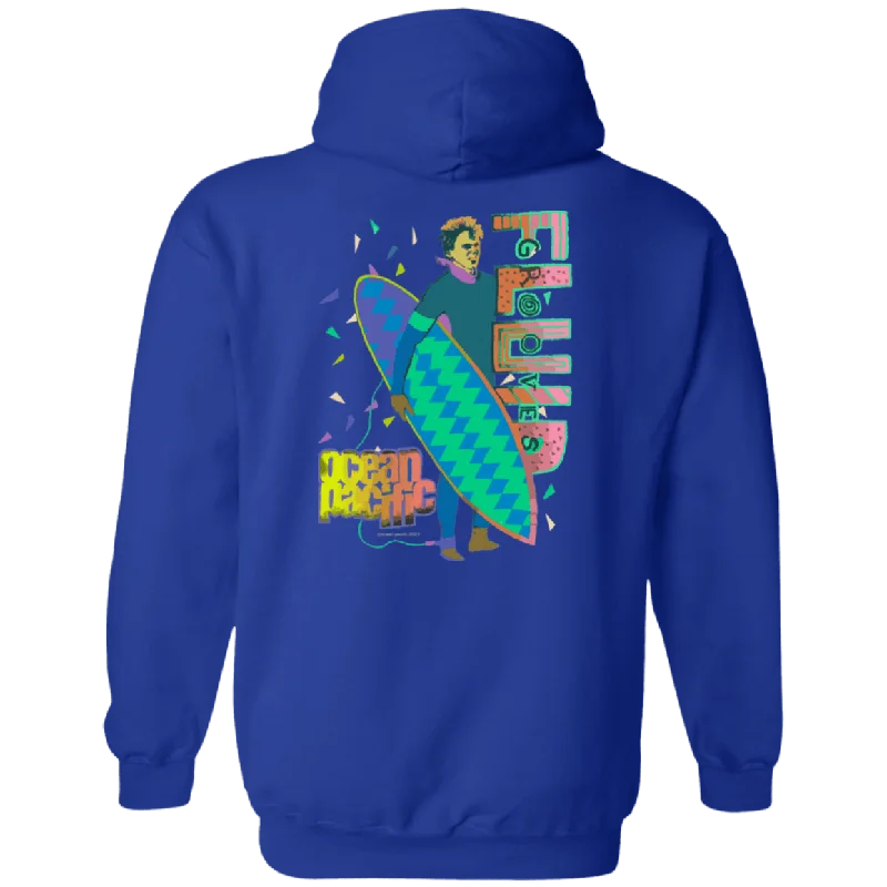 Fluid Grooves Flip Print Fleece Hoodie