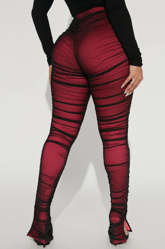 Game Changer Ruched Mesh Legging - Fuchsia