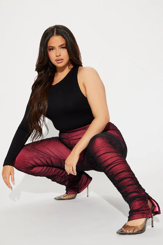 Game Changer Ruched Mesh Legging - Fuchsia