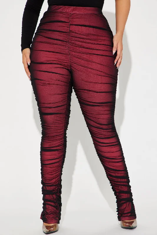 Game Changer Ruched Mesh Legging - Fuchsia