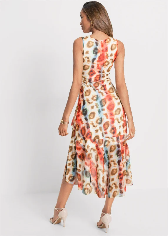 Leopard print dress - White Multi