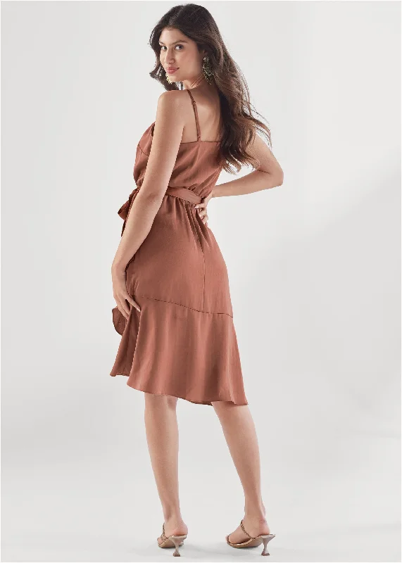 Ruffle midi dress - Peach