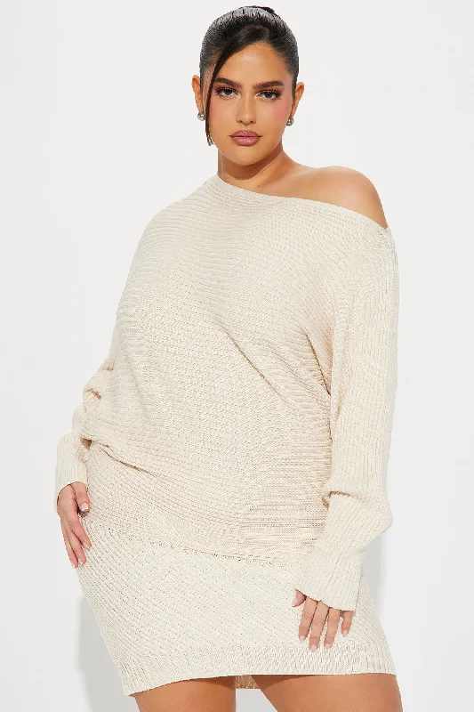 Jasmine Sweater Mini Dress - Cream