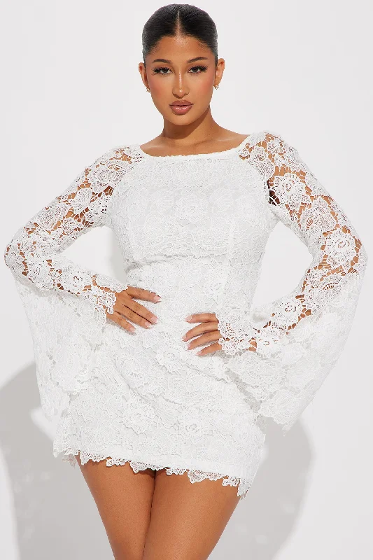 Krista Lace Mini Dress - White