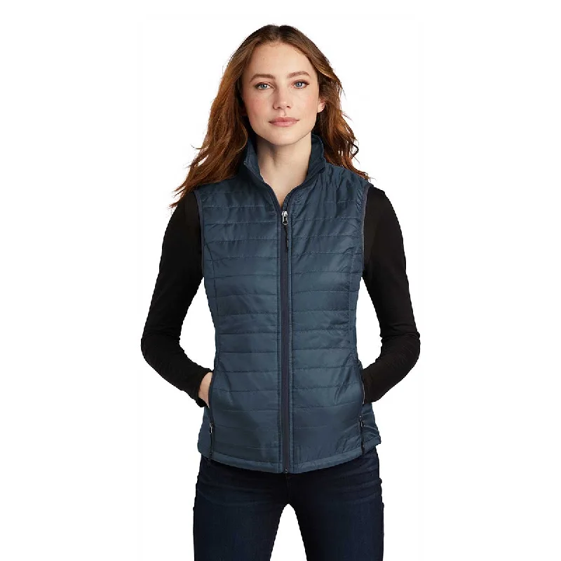 Port Authority Women's Regatta Blue/ River Blue Packable Puffy Vest