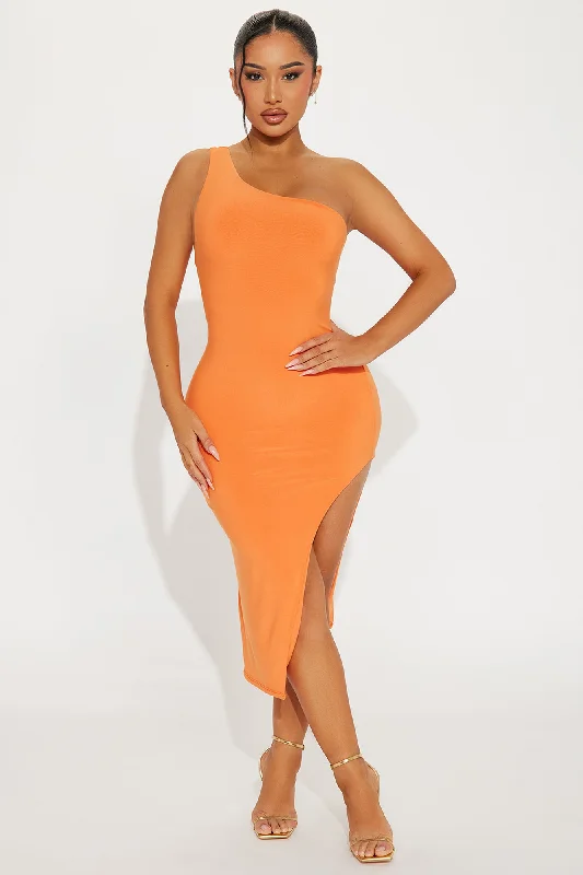 Lita Double Lined Midi Dress - Orange