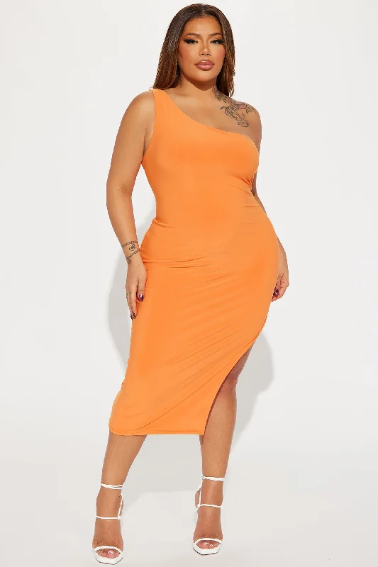 Lita Double Lined Midi Dress - Orange