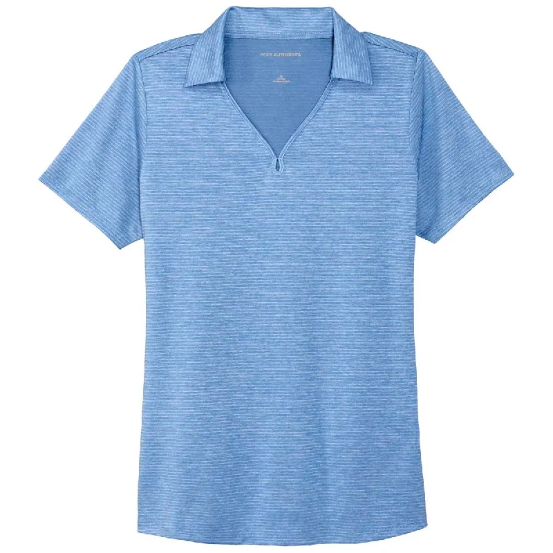 Port Authority Women's Carolina Blue Shadow Stripe Polo