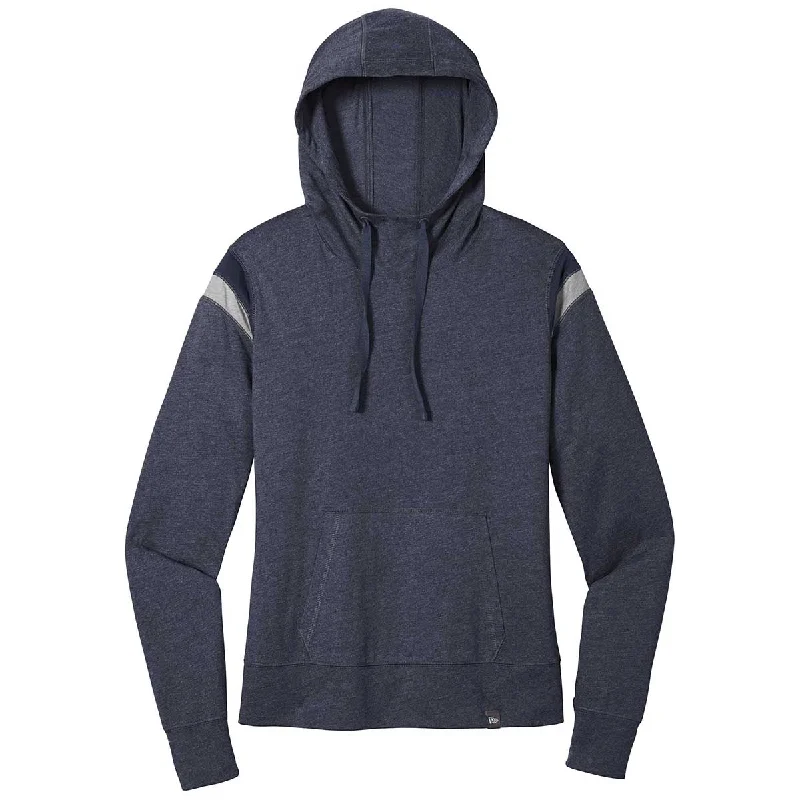 New Era Women's True Navy Heather/True Navy/Rainstorm Grey Heather Heritage Blend Varsity Hoodie