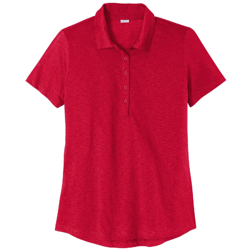 Sport-Tek Women's Deep Red PosiCharge Strive Polo