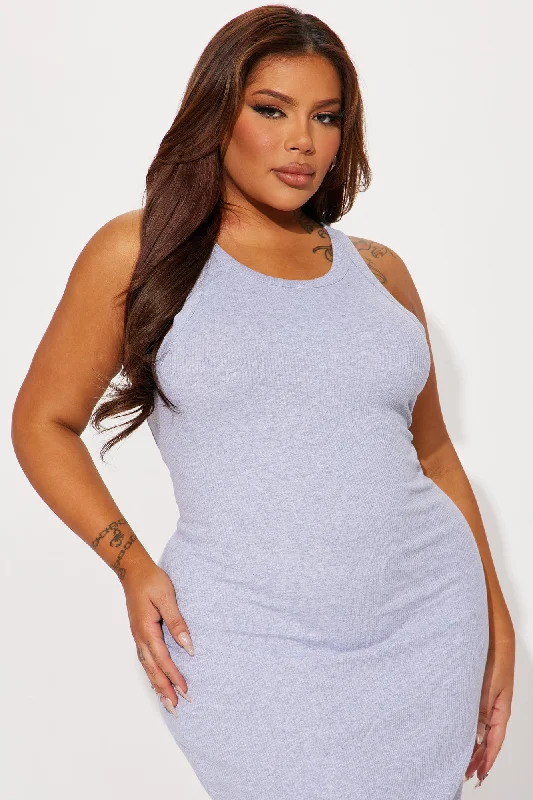 Mila Midi Dress - Heather Grey