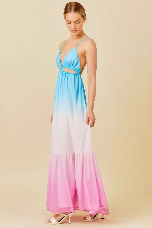 Multi Color Ombre Sleeveless Dress