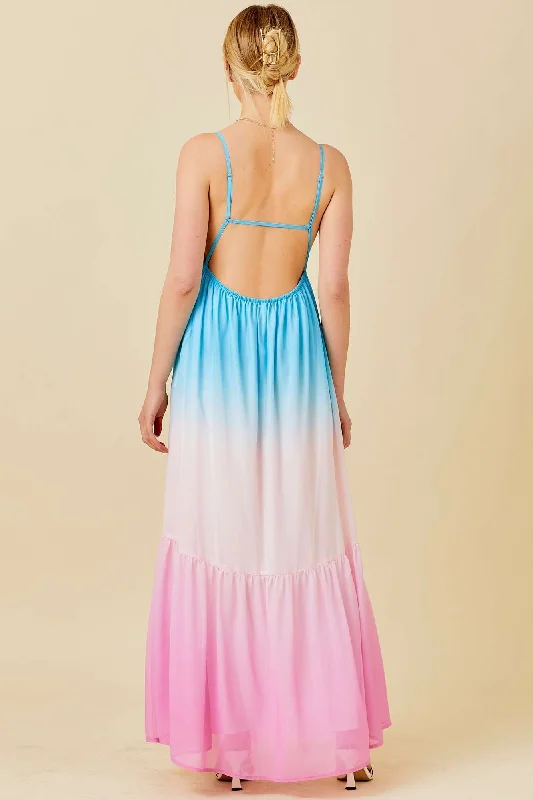 Multi Color Ombre Sleeveless Dress