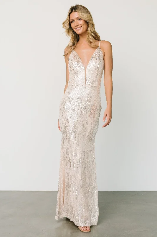 Nyah Sequin Gown | Champagne