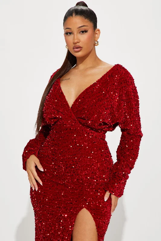 One And Only Sequin Gown - Red