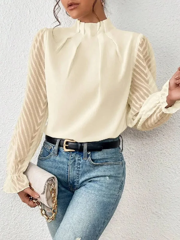 Panel Wave Chiffon Blouse