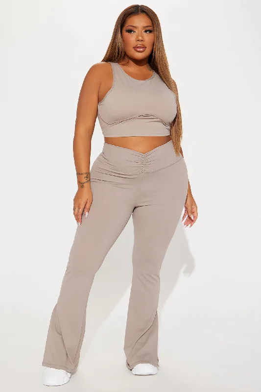 Pilates Girl Active Flare Pant - Taupe