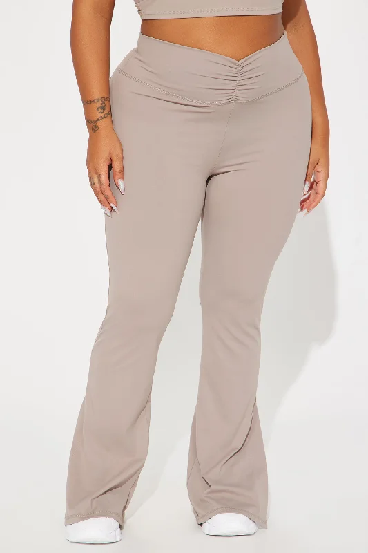 Pilates Girl Active Flare Pant - Taupe