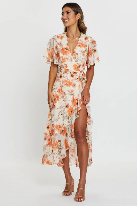 Print Dress Short Sleeve Maxi