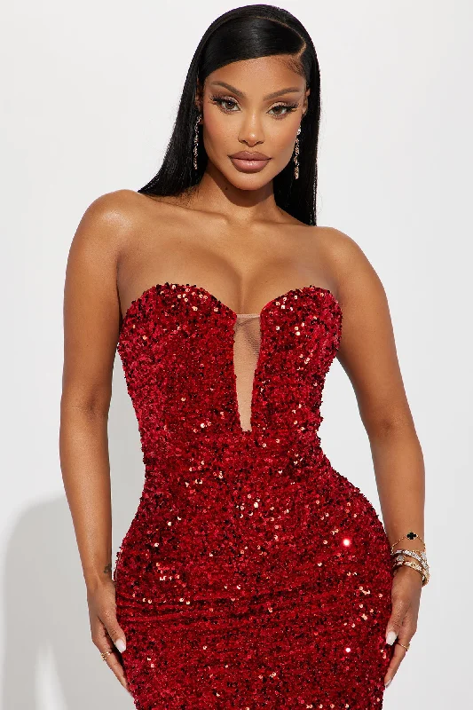 Renae Sequin Gown - Red