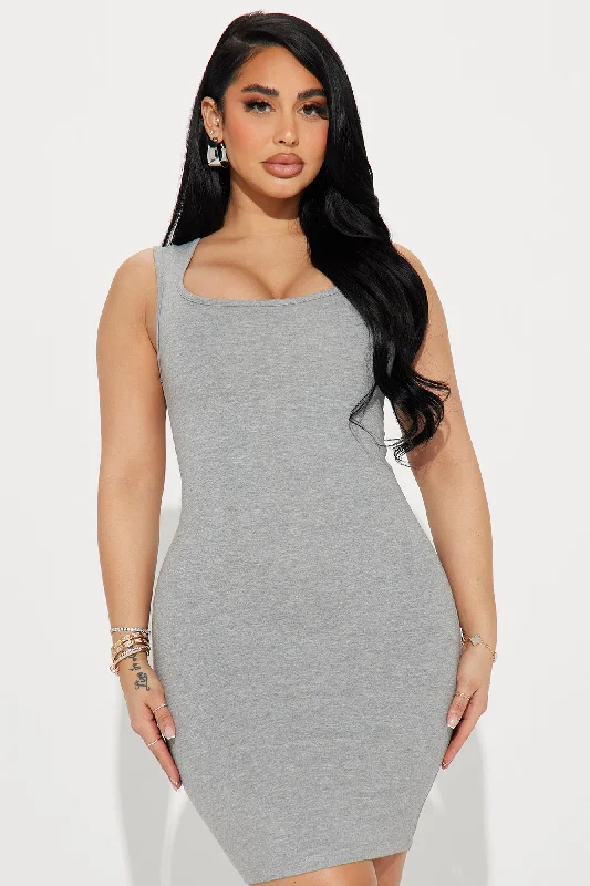 Samantha Ponte Mini Dress - Heather Grey