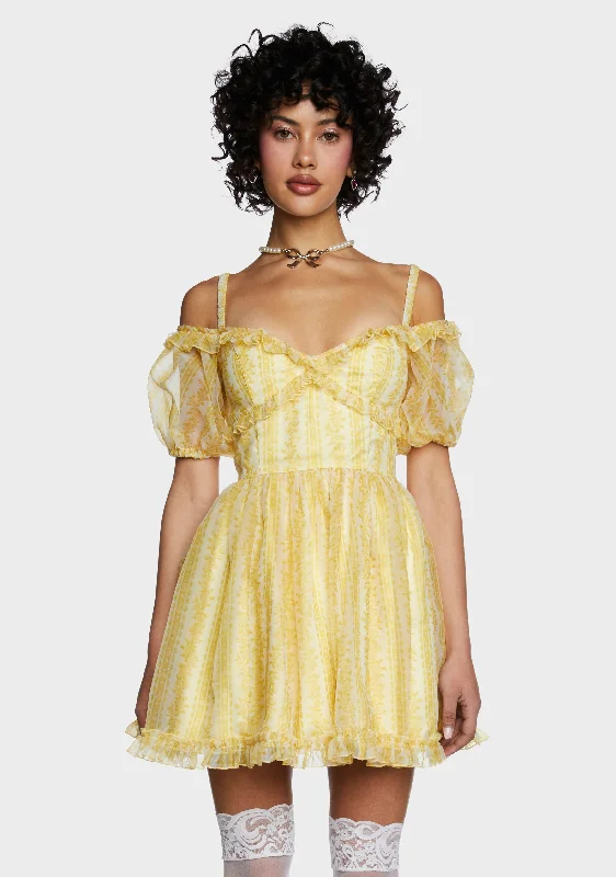 Sense N' Sensibility Mini Dress - Yellow