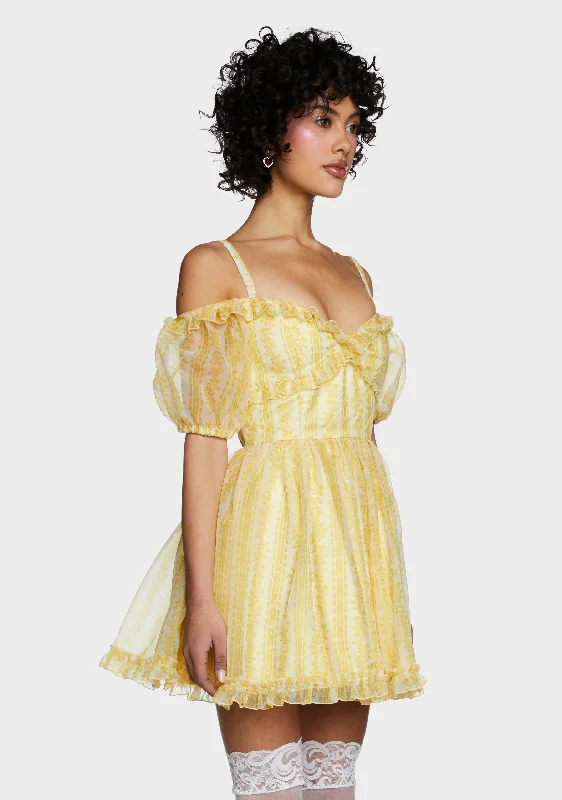 Sense N' Sensibility Mini Dress - Yellow