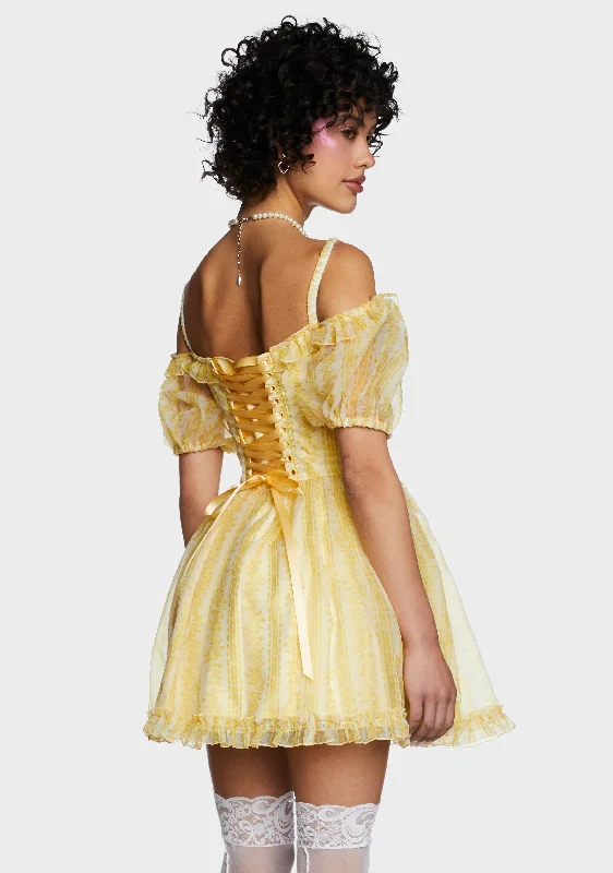 Sense N' Sensibility Mini Dress - Yellow