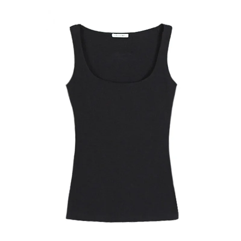 Sexy Low-Cut Solid Cotton Tank Top