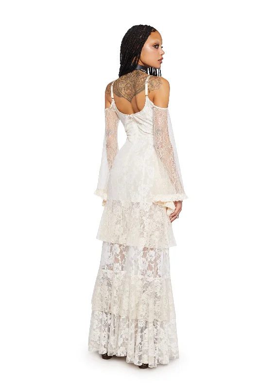 Passion Darling Lace Maxi Dress- Off White