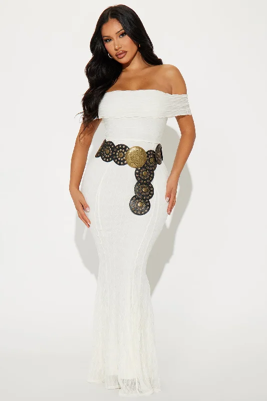 Sophie Belted Maxi Dress - Cream