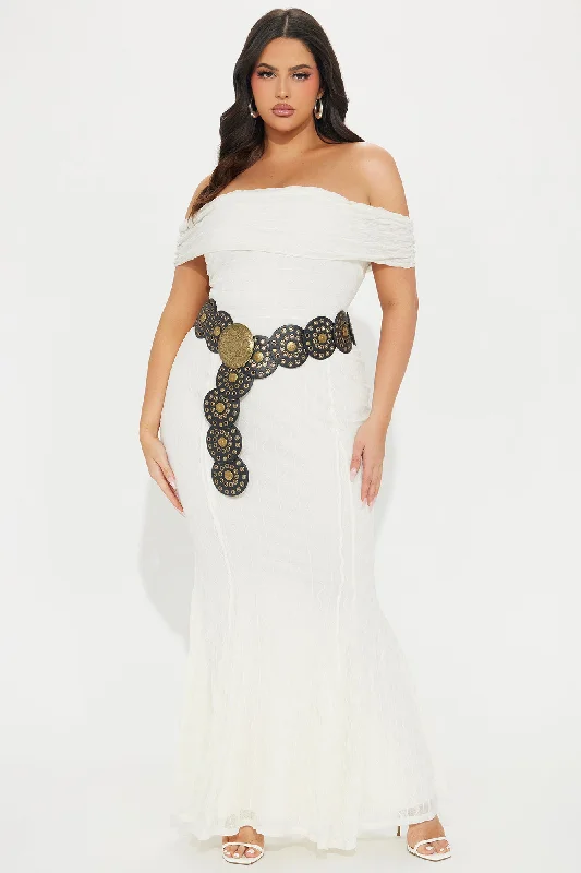 Sophie Belted Maxi Dress - Cream